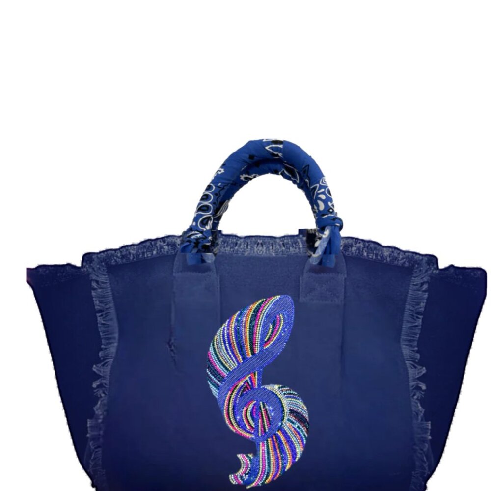 Music Note Fringe Canvas Bag